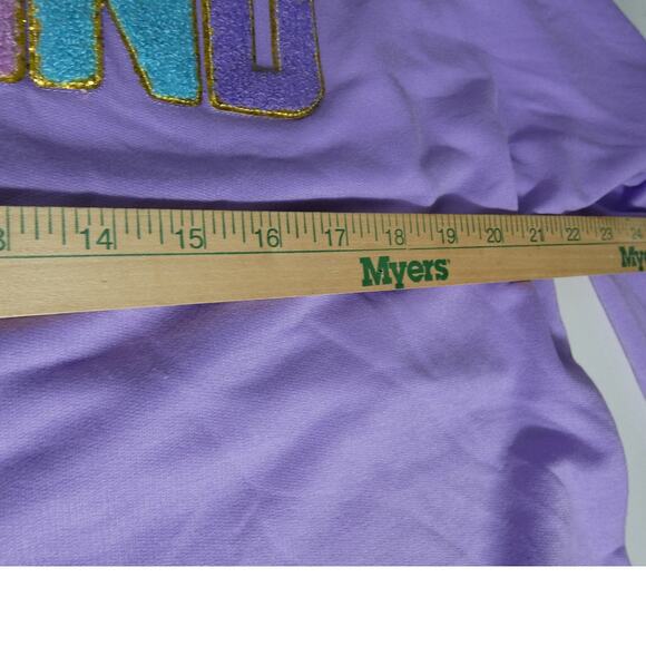 Simply Southern XL Sweatshirt BE KIND Purple Pockets Long Sleeves Sparkle - Picture 6 of 7